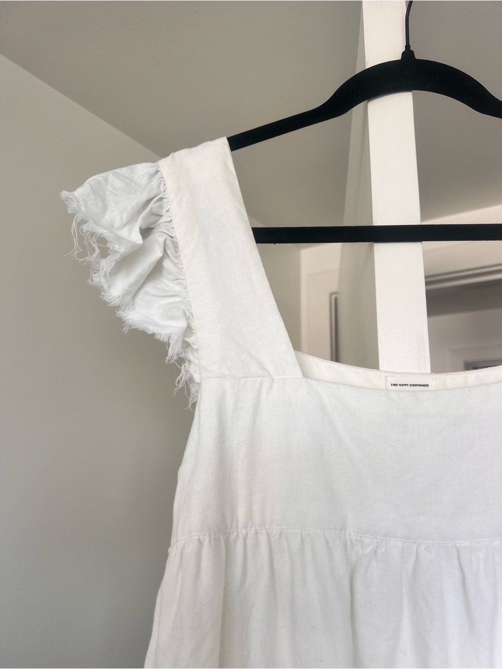 Aerie Flutter Sleeve Babydoll Tunic Dress White Size Small - Picture 4 of 11